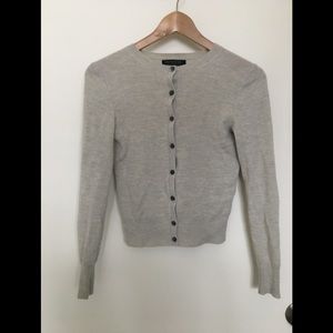 Banana Republic light gray cardigan sweater
